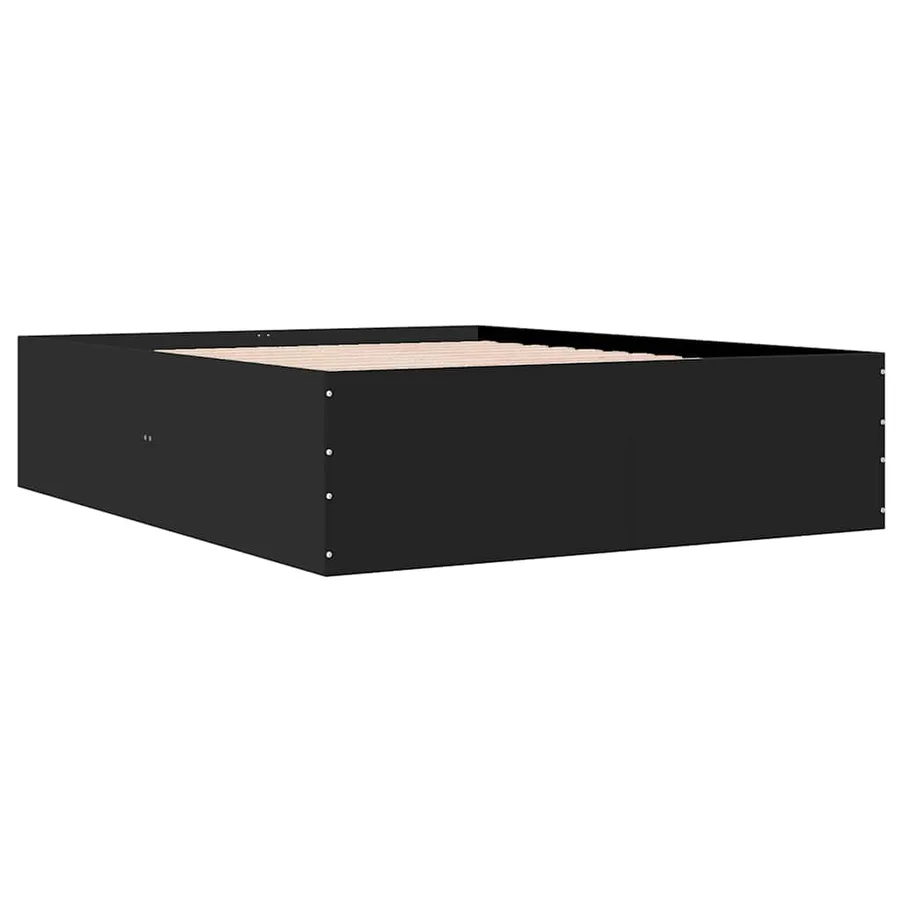 Cadre de lit sans matelas noir 150x200 cm - 3