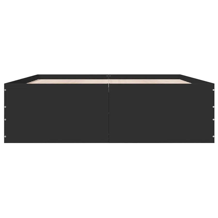 Cadre de lit sans matelas noir 150x200 cm - 4