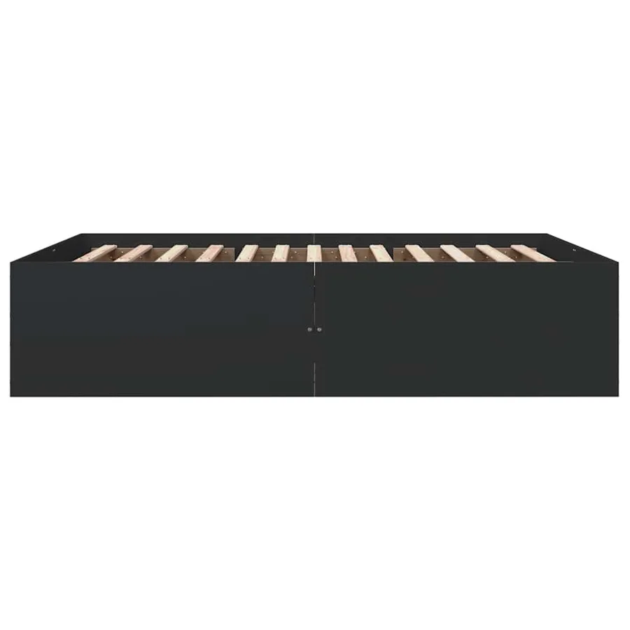Cadre de lit sans matelas noir 150x200 cm - 5