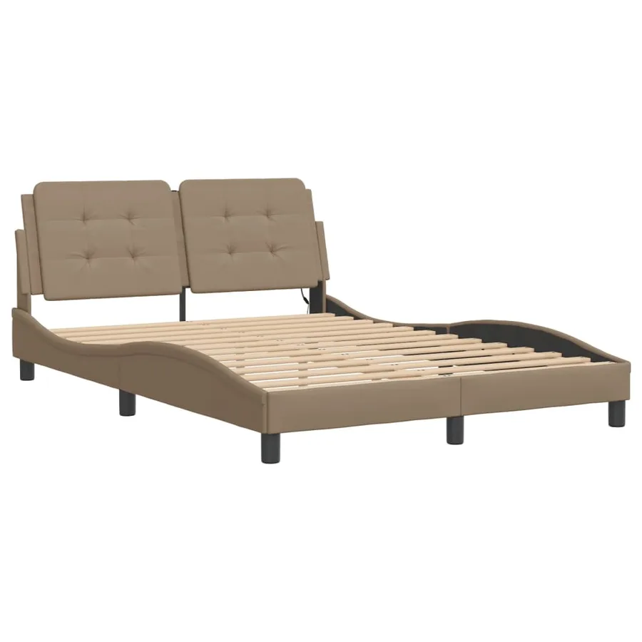 Cadre de lit avec LED sans matelas Zadar cappuccino 140x200 cm - 3