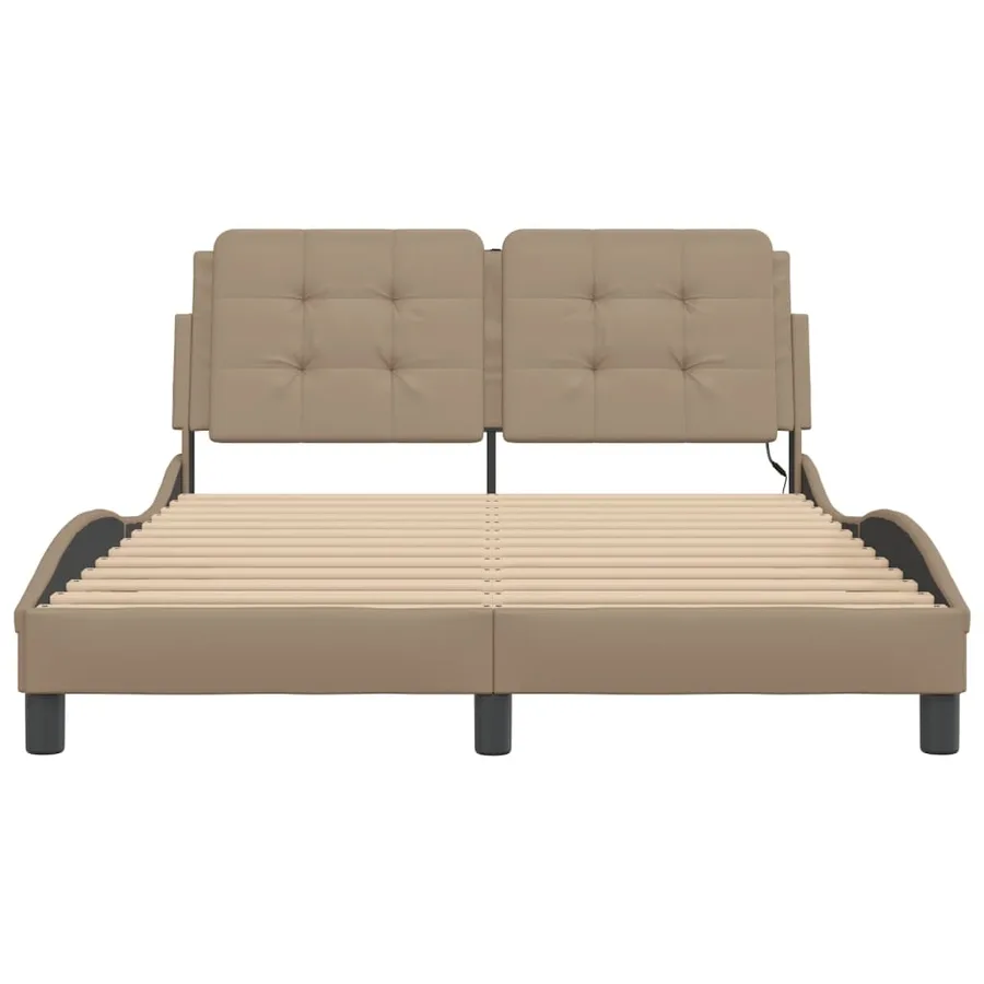 Cadre de lit avec LED sans matelas Zadar cappuccino 140x200 cm - 6