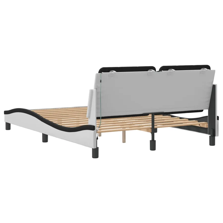 Cadre de lit avec LED sans matelas Zadar blanc et noir 120x200 cm - 10