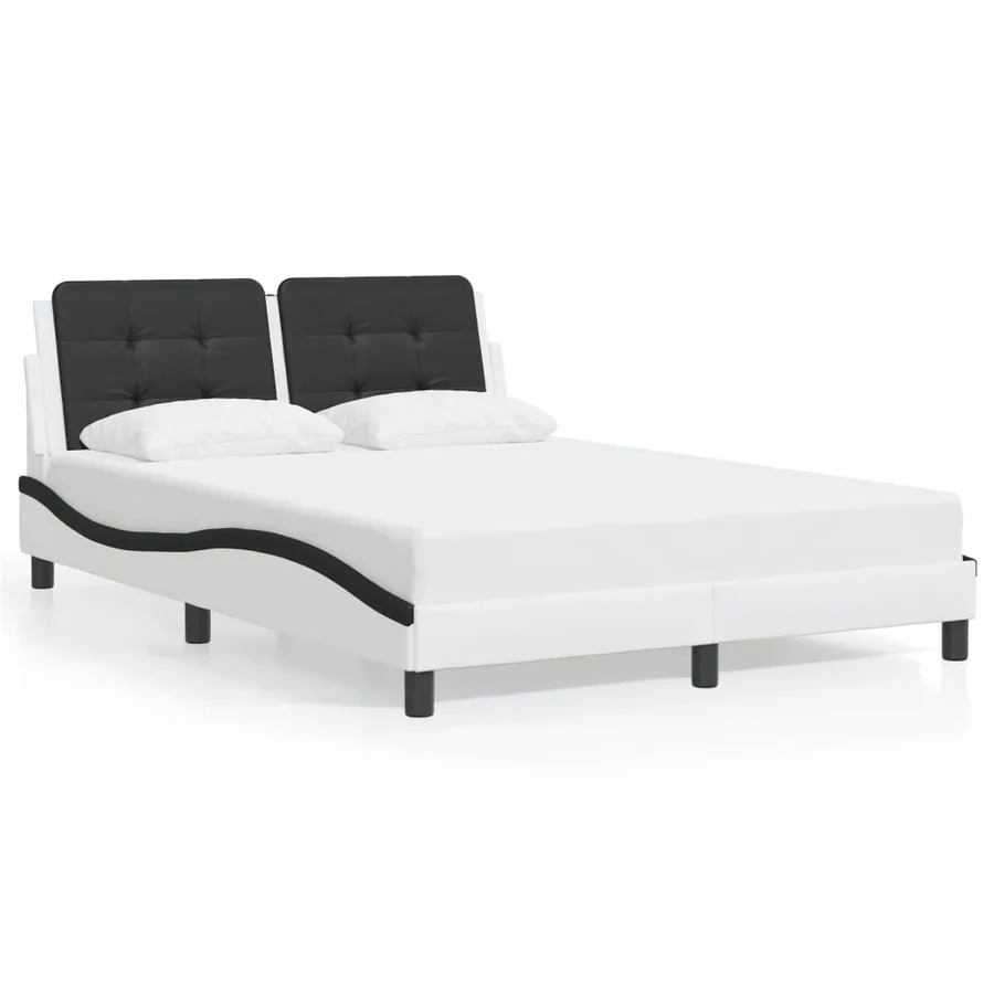 Cadre de lit avec LED sans matelas Zadar blanc et noir 120x200 cm - 5