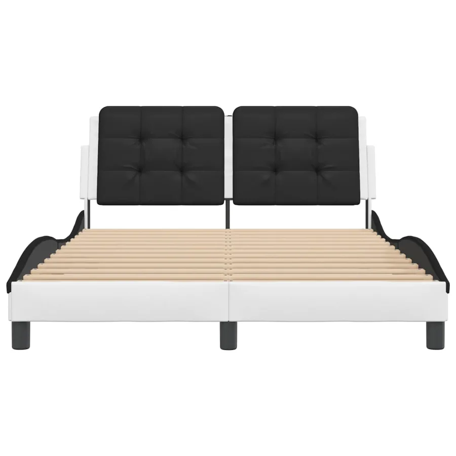 Cadre de lit avec LED sans matelas Zadar blanc et noir 120x200 cm - 7