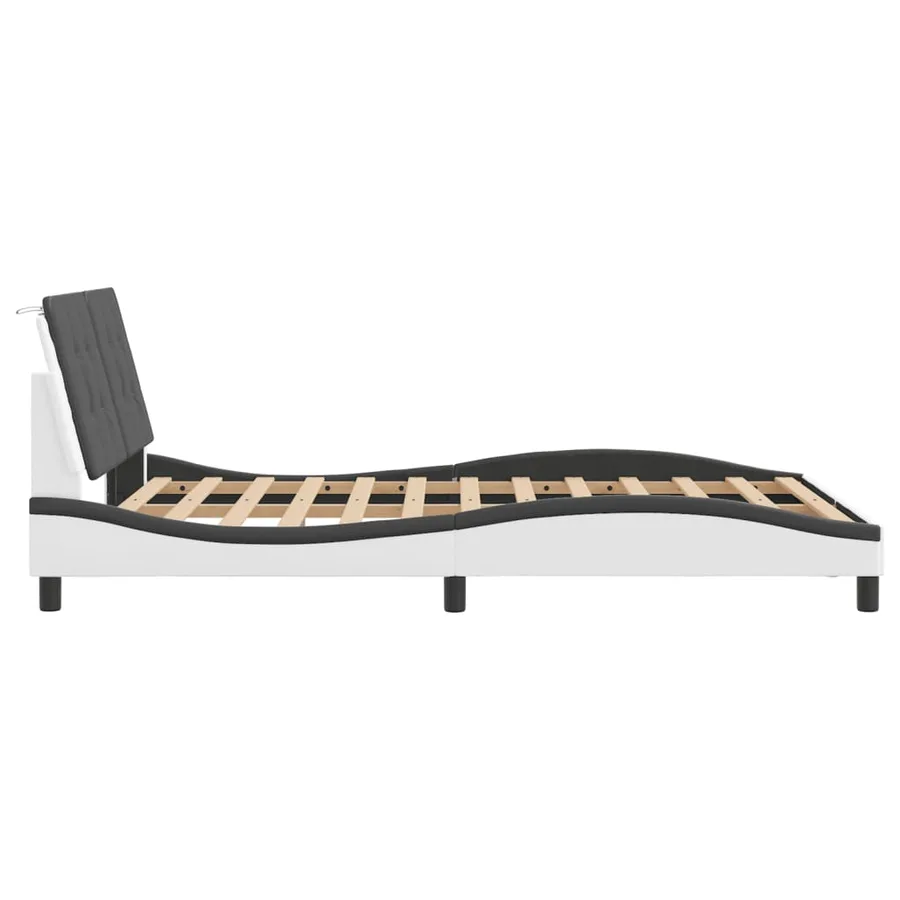 Cadre de lit avec LED sans matelas Zadar blanc et noir 120x200 cm - 9
