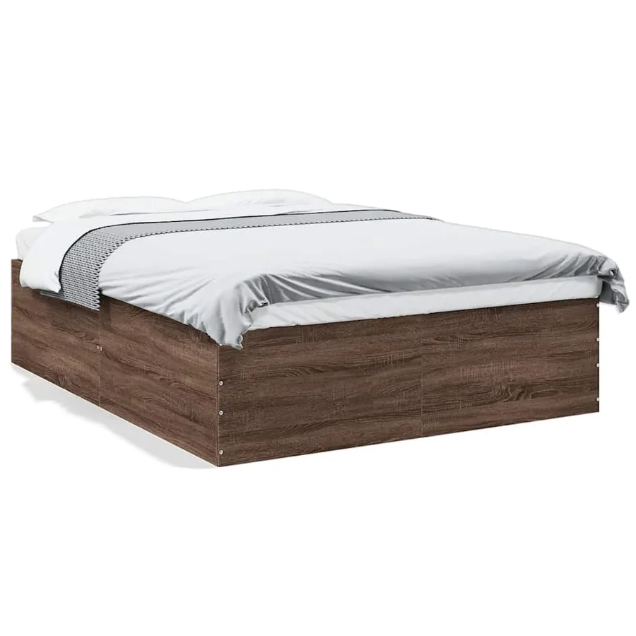 Cadre de lit sans matelas chêne marron 150x200 cm - 2