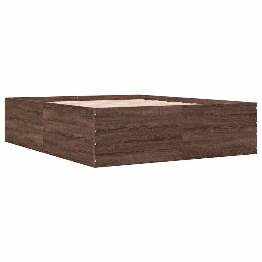 Cadre de lit sans matelas chêne marron 150x200 cm - 3