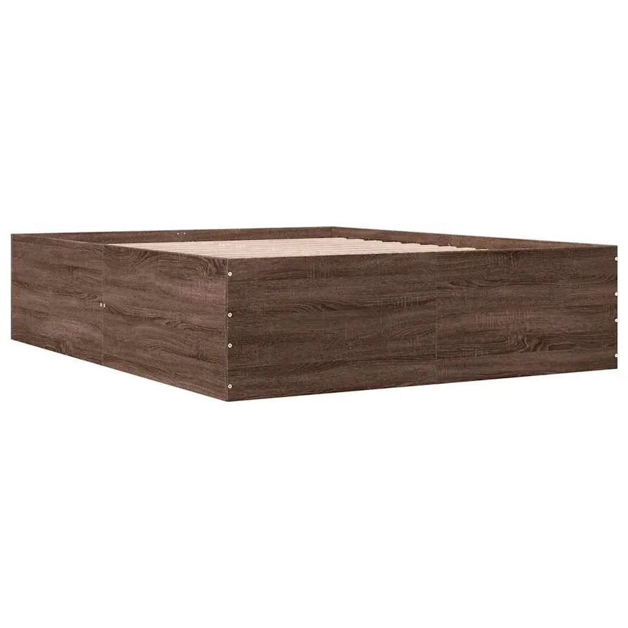 Cadre de lit sans matelas chêne marron 150x200 cm - 6