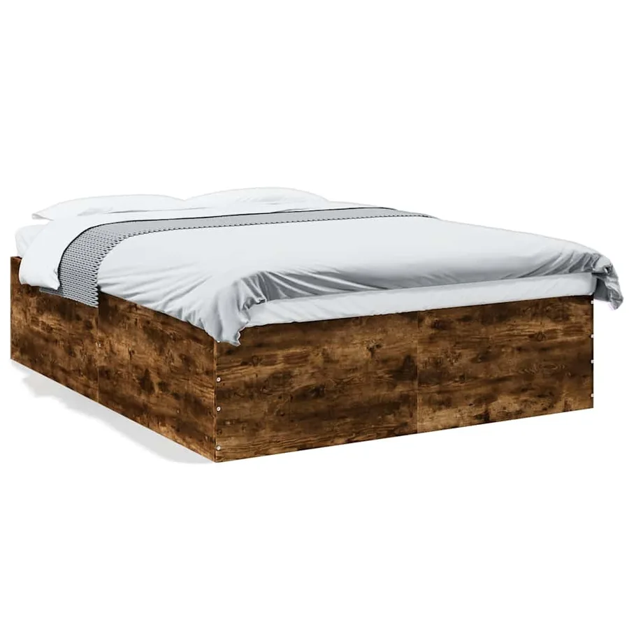 Cadre de lit sans matelas chêne fumé 150x200 cm - 2