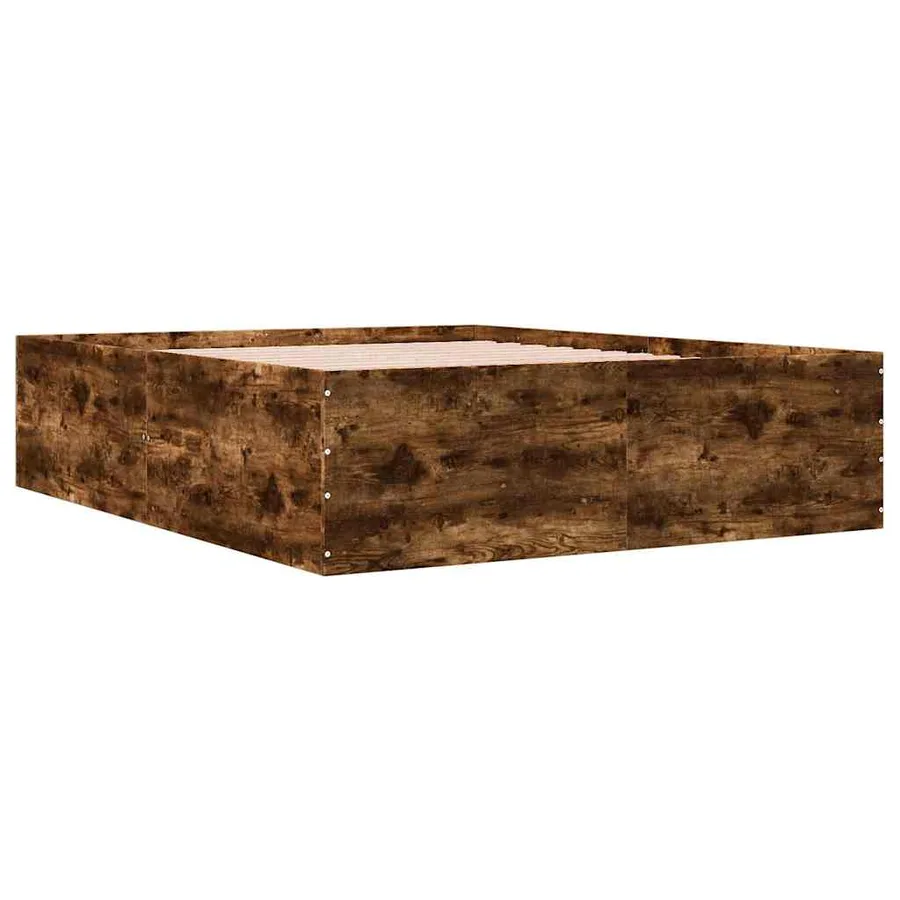Cadre de lit sans matelas chêne fumé 150x200 cm - 3