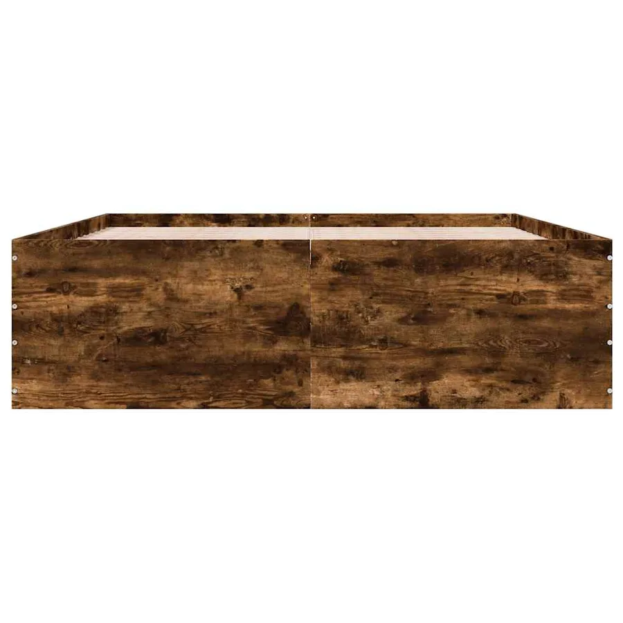 Cadre de lit sans matelas chêne fumé 150x200 cm - 4