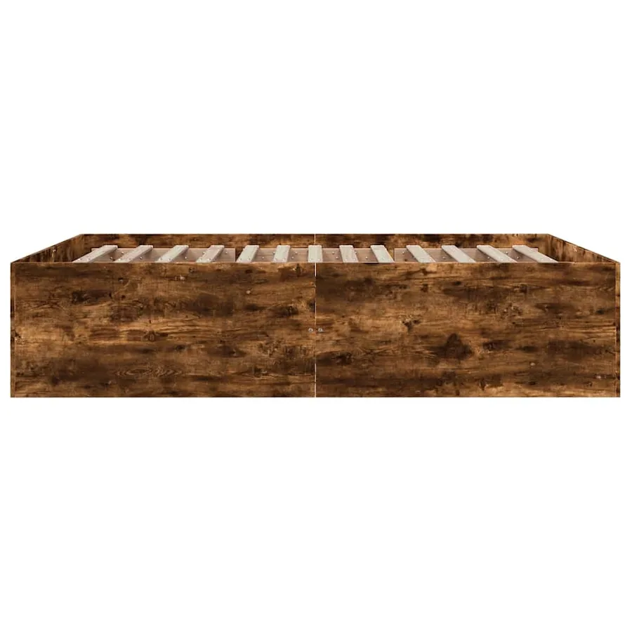 Cadre de lit sans matelas chêne fumé 150x200 cm - 5