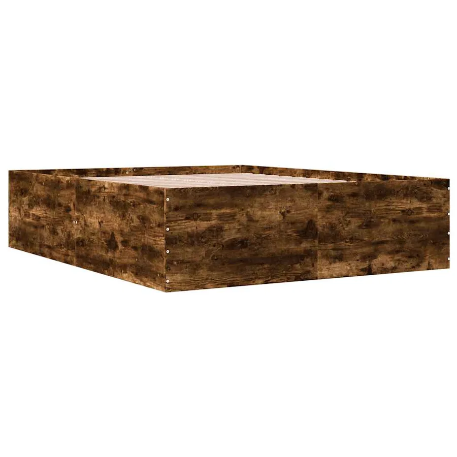 Cadre de lit sans matelas chêne fumé 150x200 cm - 6