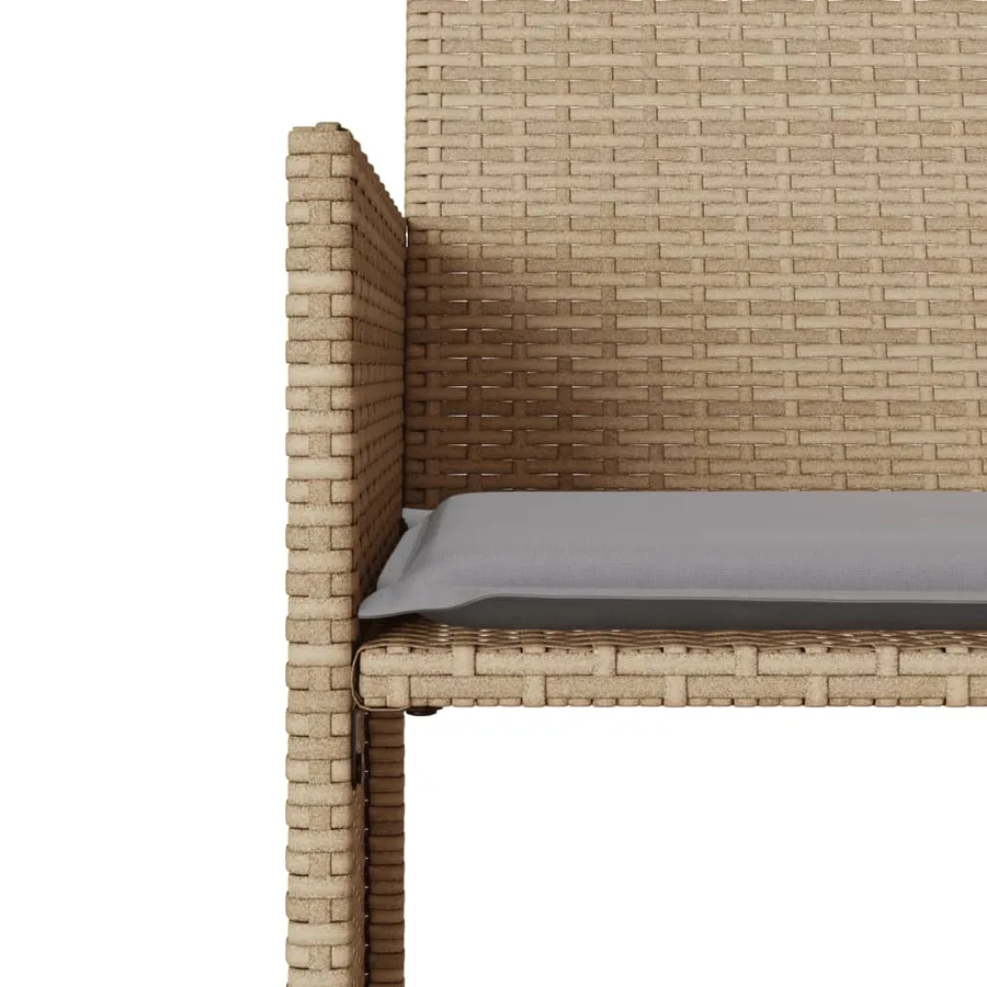 Canapé de jardin 2 places avec table et tabourets beige rotin - 7