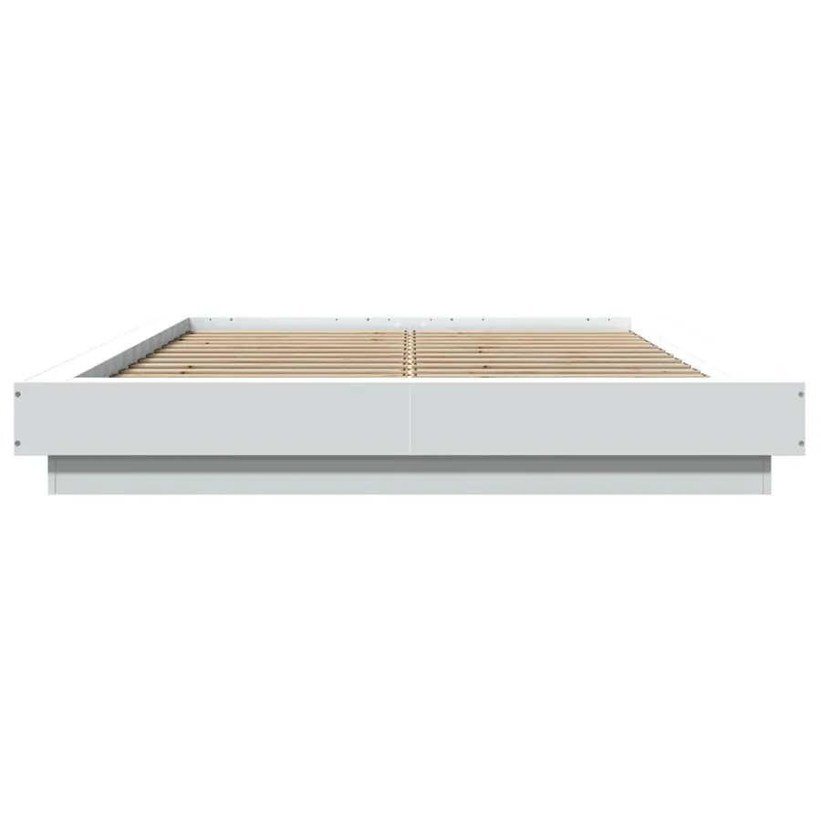 Cadre de lit avec lumières LED sans matelas blanc 140x190 cm - 5