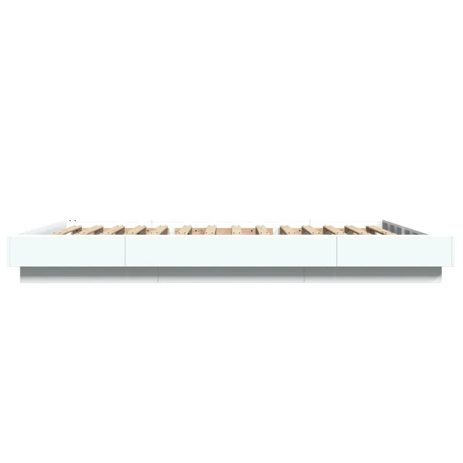 Cadre de lit avec lumières LED sans matelas blanc 140x190 cm - 6