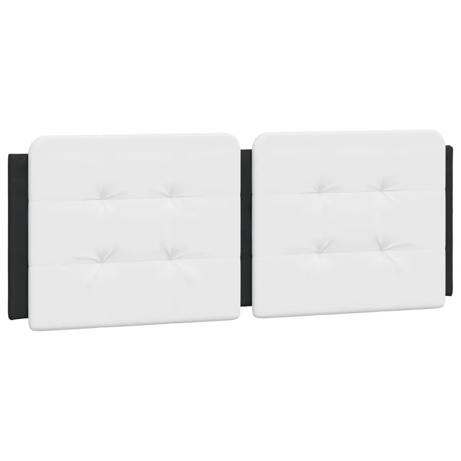 Cadre de lit sans matelas Zadar noir et blanc 140x190 cm similicuir - 5
