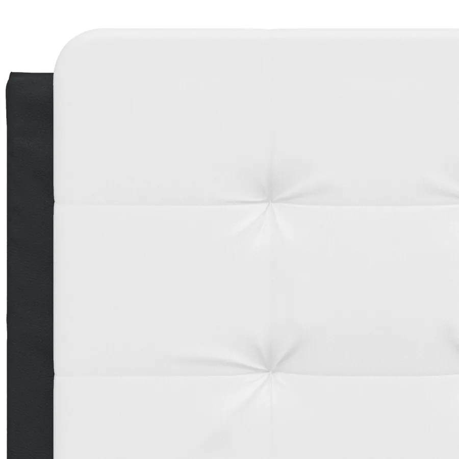 Cadre de lit sans matelas Zadar noir et blanc 140x190 cm similicuir - 7