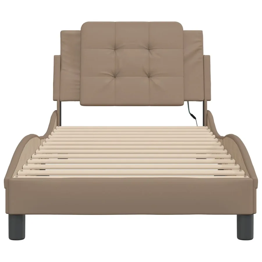 Cadre de lit avec LED sans matelas Zadar cappuccino 90x190 cm - 6