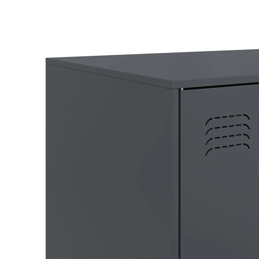 Buffet anthracite 99x39x73 cm acier - 11