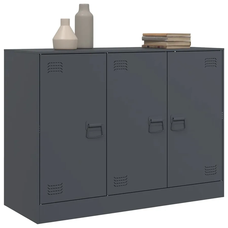 Buffet anthracite 99x39x73 cm acier - 4