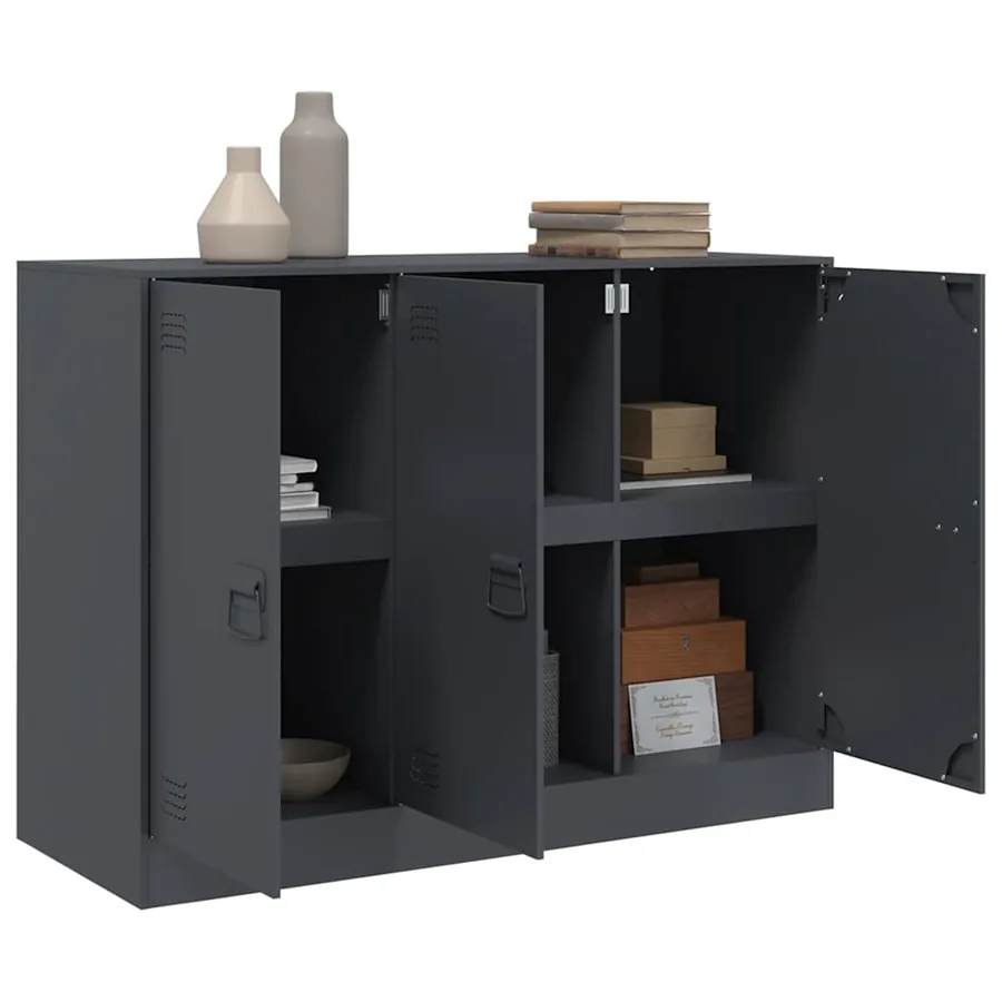 Buffet anthracite 99x39x73 cm acier - 5