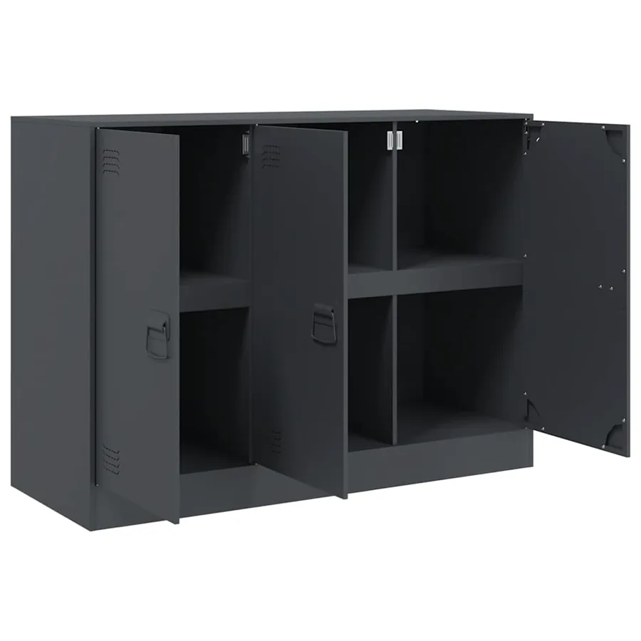 Buffet anthracite 99x39x73 cm acier - 7