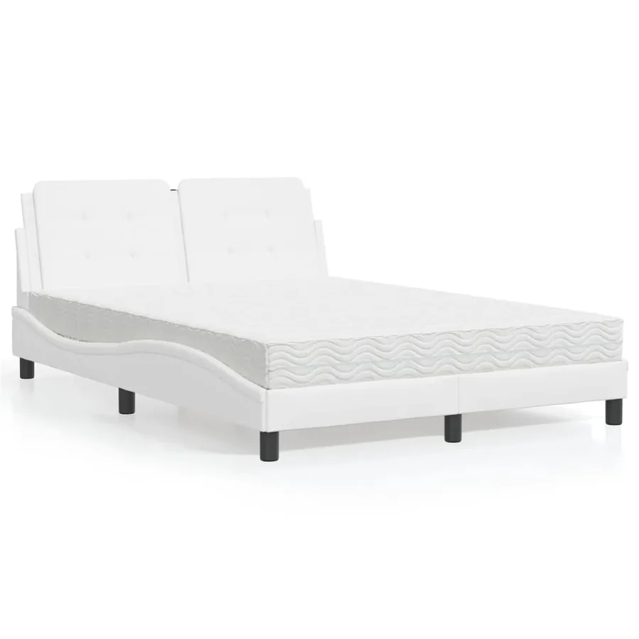 Cadre de lit sans matelas Zadar blanc 120x200 cm similicuir