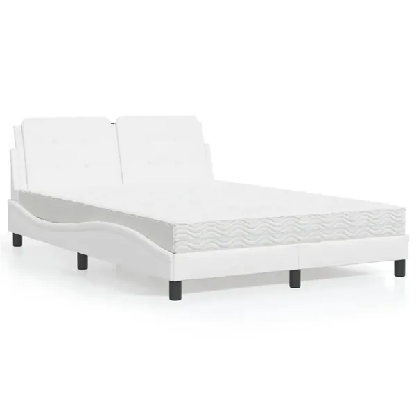 Cadre de lit sans matelas Zadar blanc 120x200 cm similicuir