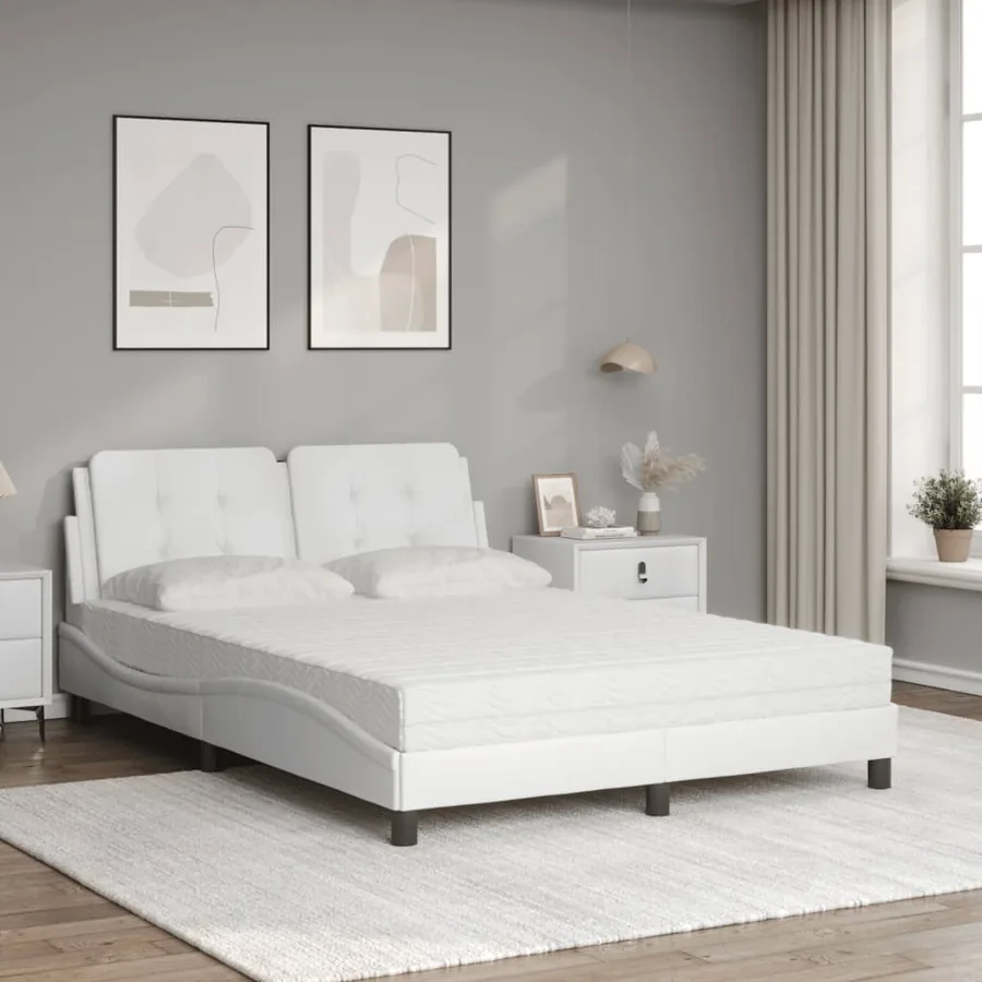 Cadre de lit sans matelas Zadar blanc 120x200 cm similicuir - 3