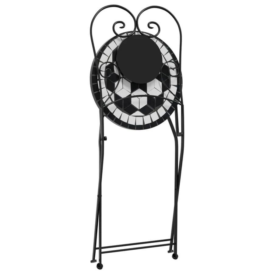 Chaises de bistro pliables lot de 2 noir et blanc céramique - 8