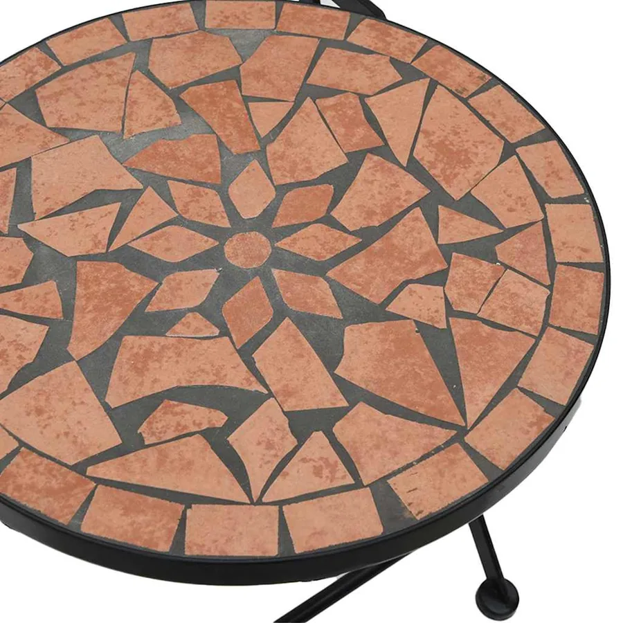 Ensemble de bistro mosaïque terre cuite fer et céramique - 11