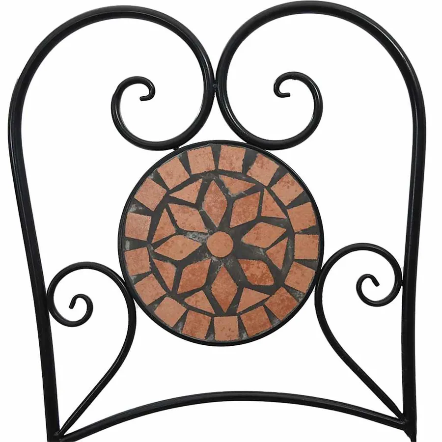 Ensemble de bistro mosaïque terre cuite fer et céramique - 13