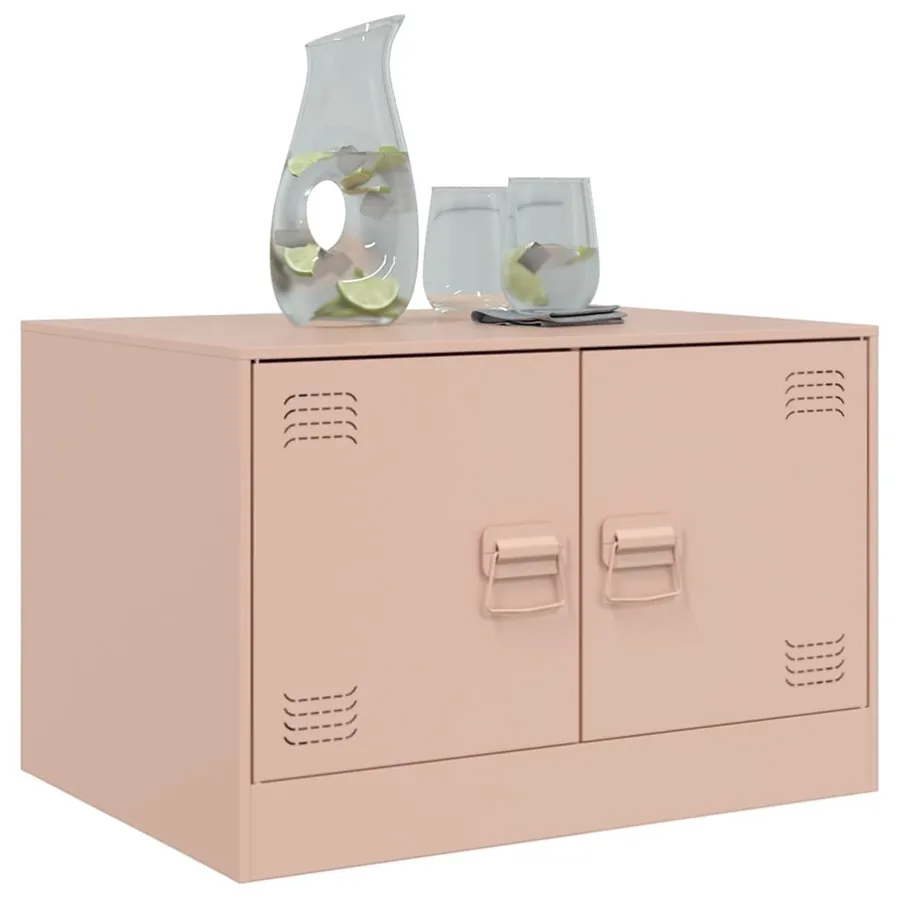 Table basse rose 67x50x44 cm acier - 4