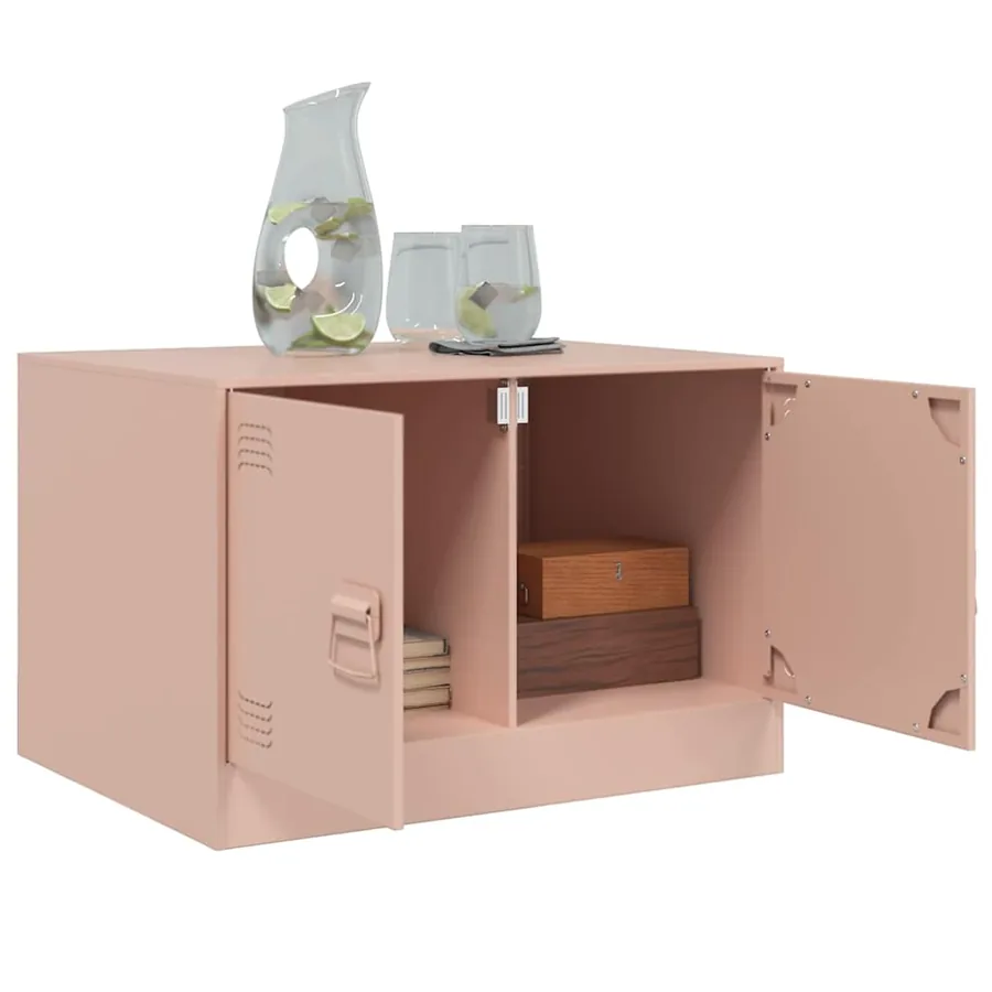 Table basse rose 67x50x44 cm acier - 5