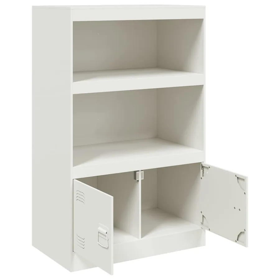 Buffet blanc 67x39x107 cm acier - 7