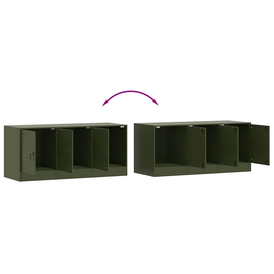 Meuble TV vert olive 99x39x44 cm acier - 10