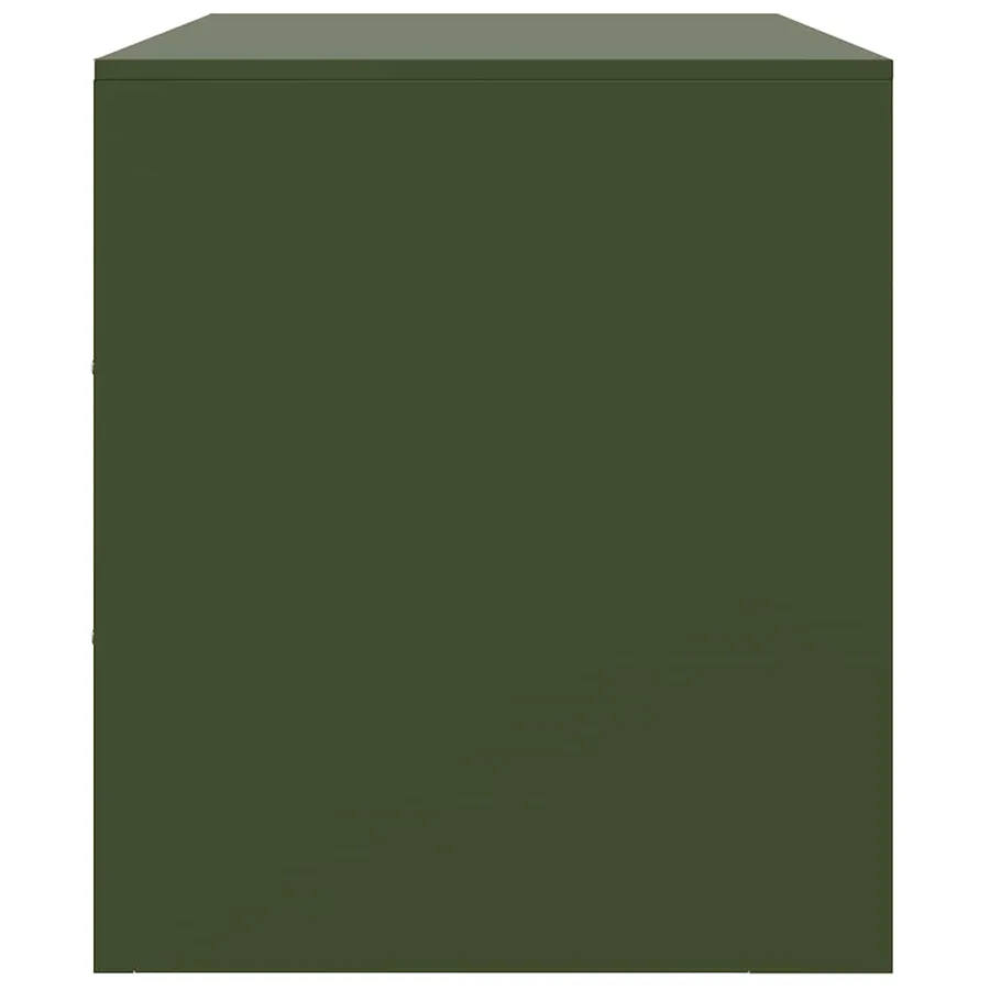 Meuble TV vert olive 99x39x44 cm acier - 8