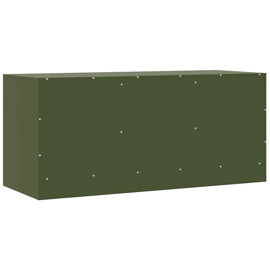 Meuble TV vert olive 99x39x44 cm acier - 9