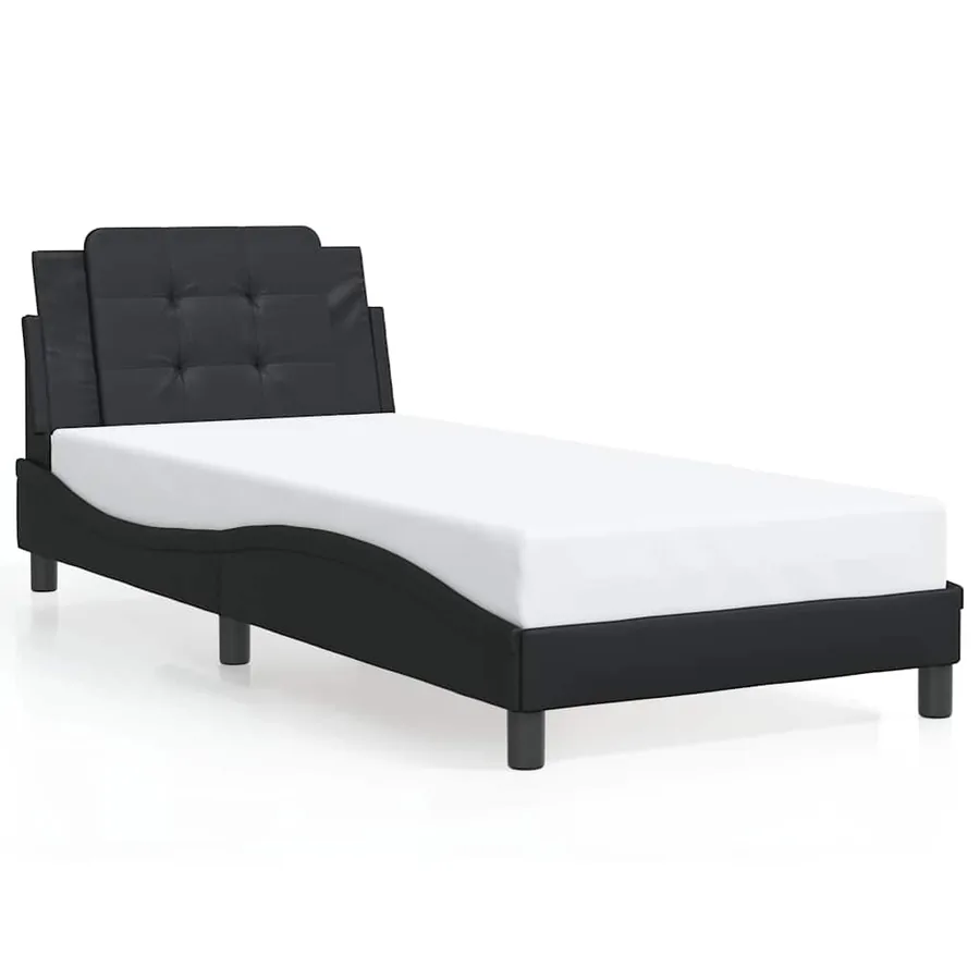 Cadre de lit sans matelas Zadar noir 100x200 cm similicuir - 2