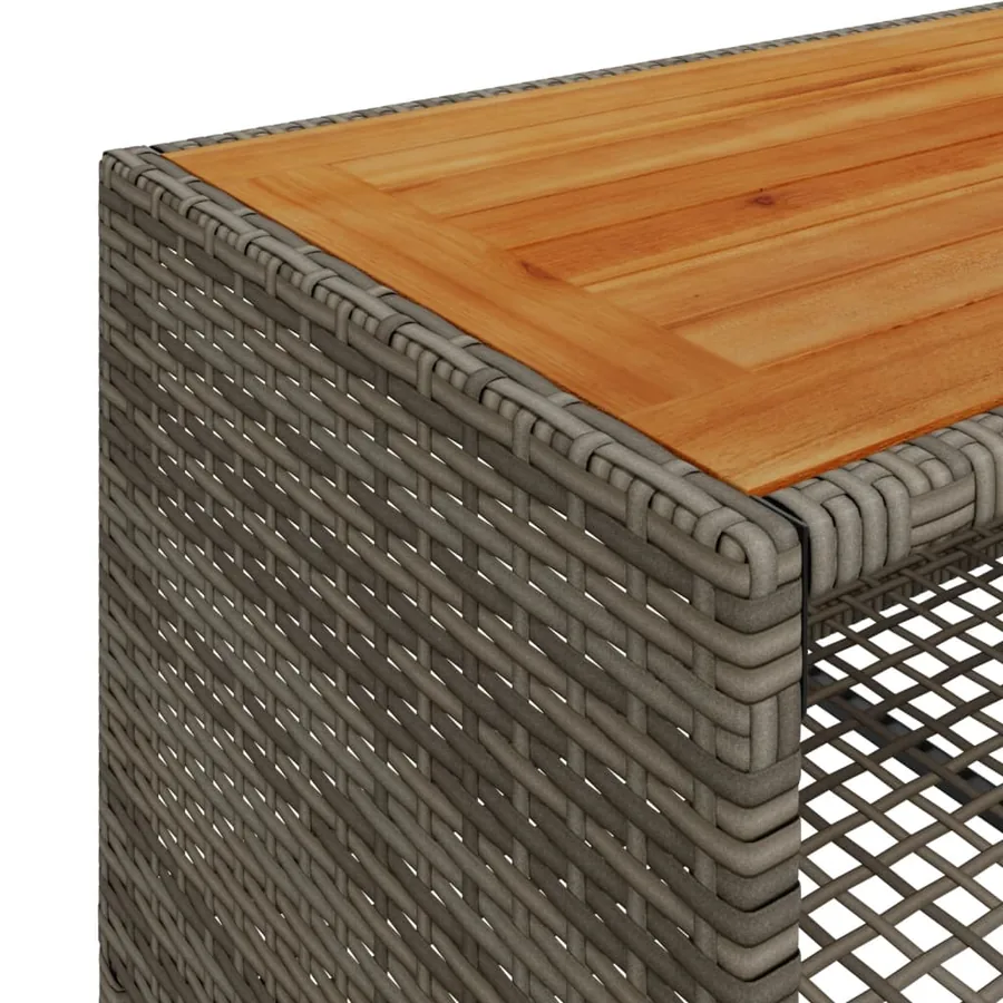 Salon de jardin 4 pcs avec coussins gris résine tressée - 10