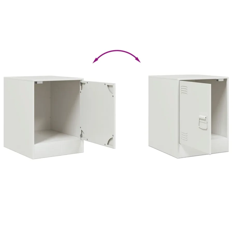 Tables de chevet 2 pcs blanc 34,5x39x44 cm acier - 10