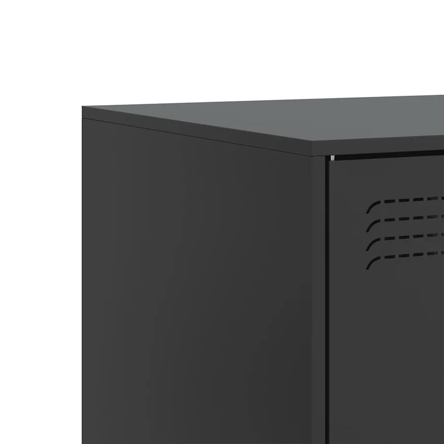 Meubles TV 2 pcs noir 67x39x44 cm acier - 10