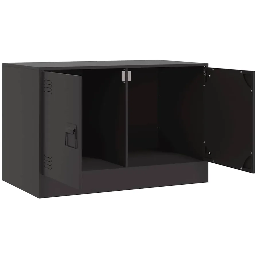 Meubles TV 2 pcs noir 67x39x44 cm acier - 7