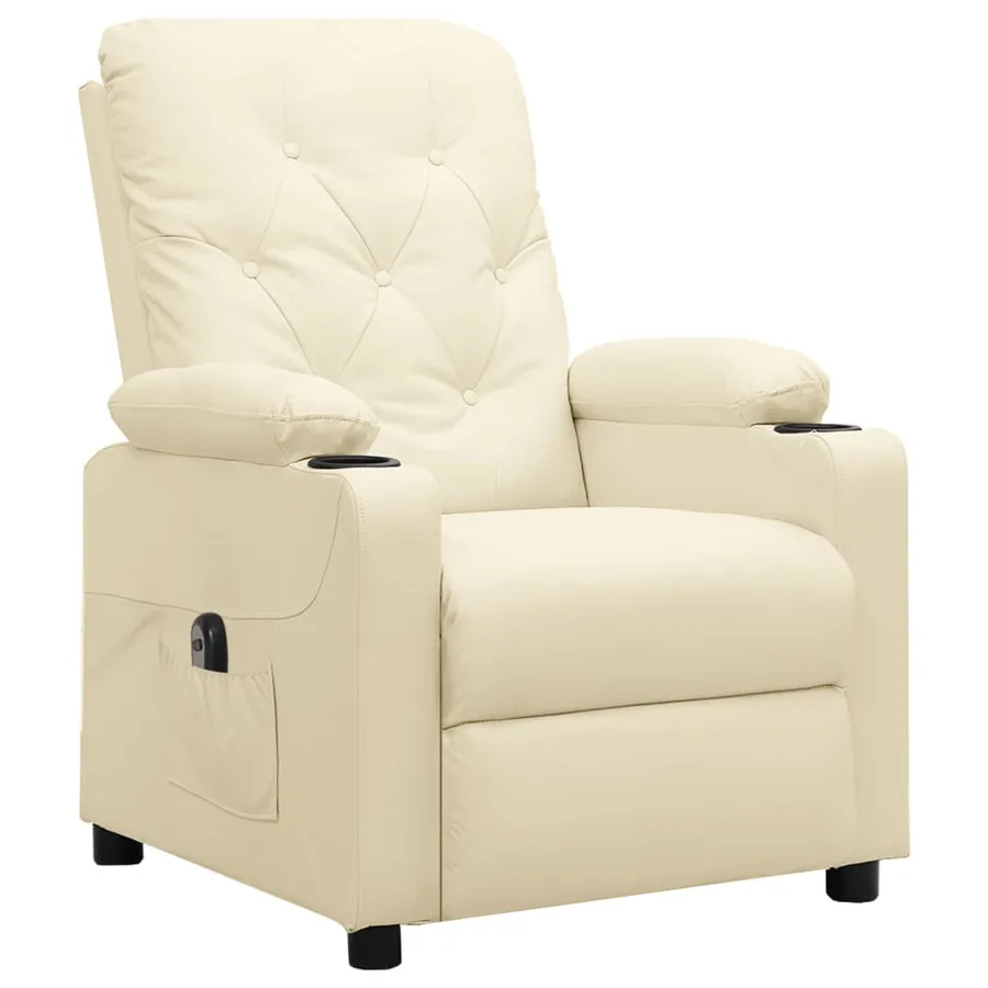 Fauteuil inclinable électrique Crème Similicuir - 2