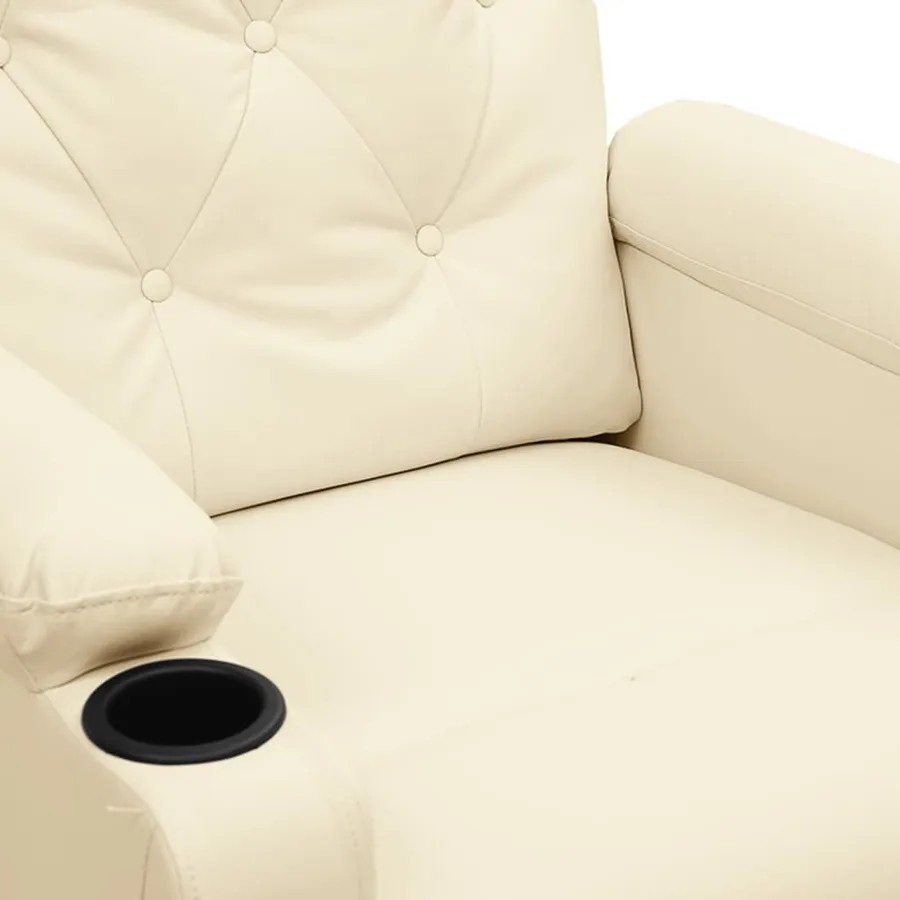 Fauteuil inclinable électrique Crème Similicuir - 7