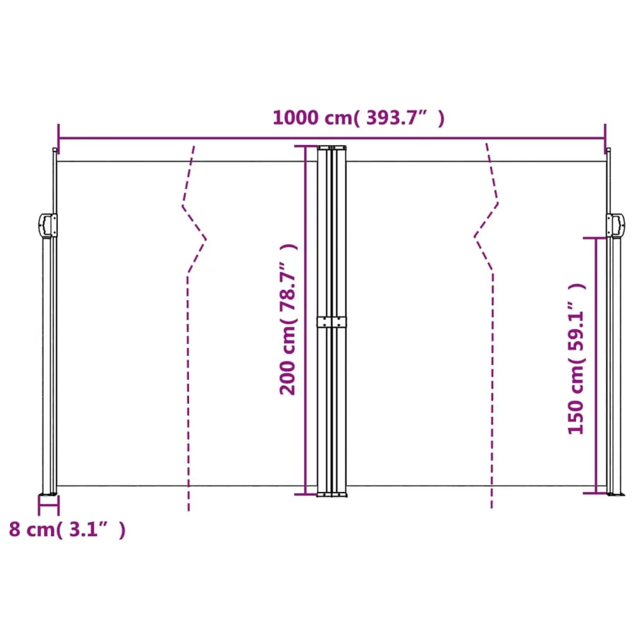 Auvent latéral rétractable blanc 200x1000 cm - 10