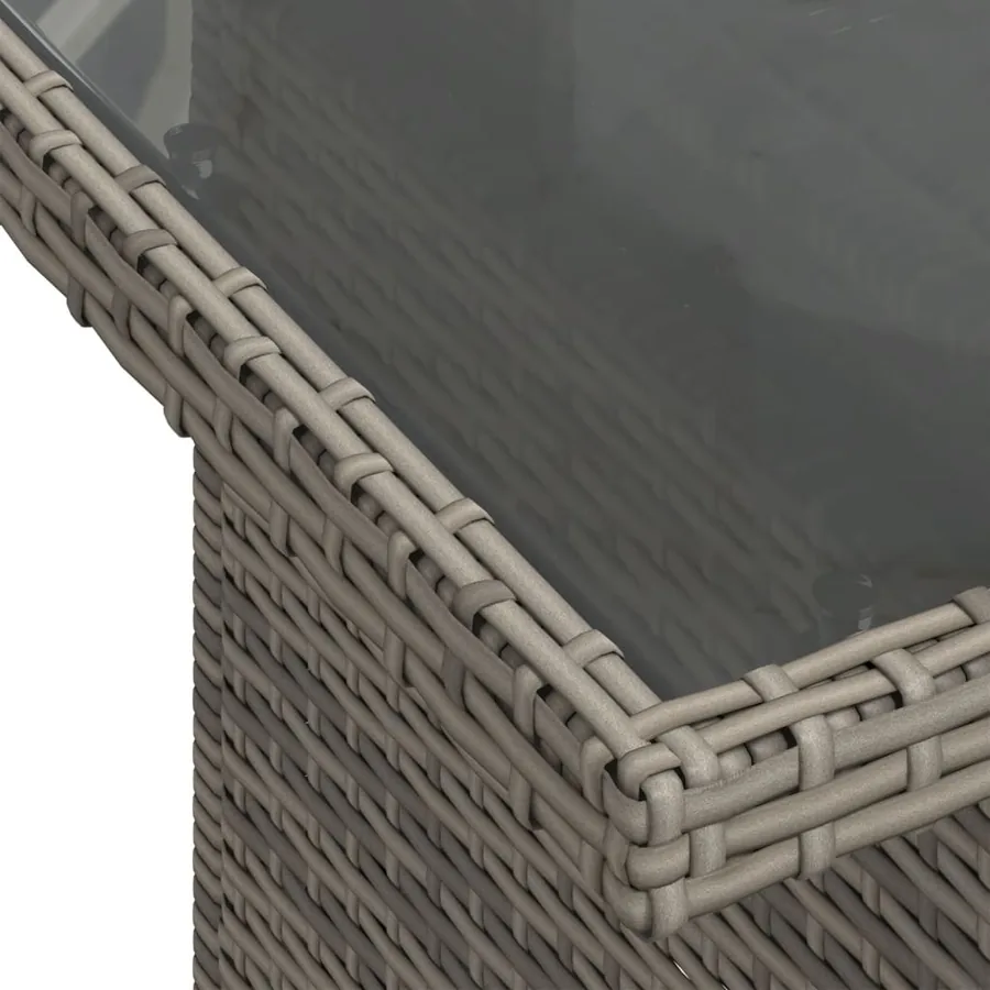Salon de jardin 9 pcs avec coussins gris résine tressée - 11