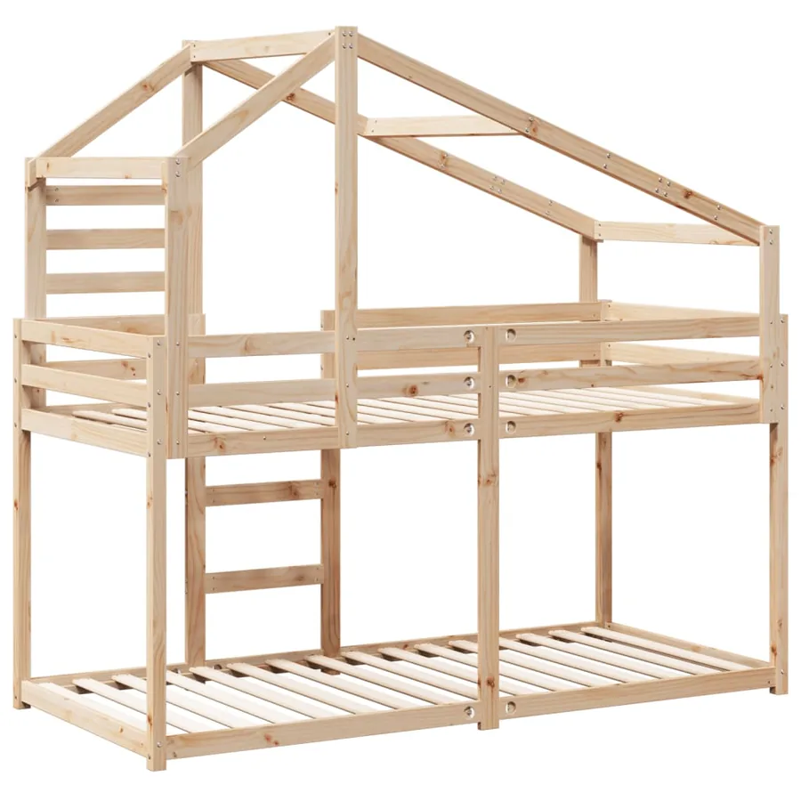 Lit superposé sans matelas 80x200 cm bois de pin massif - 6