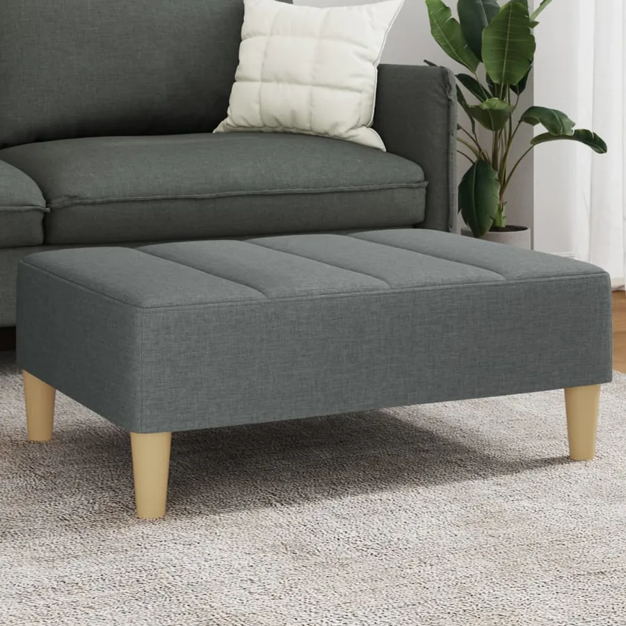 Repose-pied gris foncé 77x55x31 cm tissu
